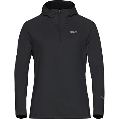 Jack Wolfskin, Damen, Pullover, Prelight Trail Hooded W, Schwarz, (M) Jack Wolfskin, Damen, Pullover, Prelight Trail Hooded W, Schwarz, (M)