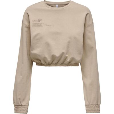 Only, Damen, Pullover, Onlzenia Unb Elastic Sweatshirt Cs Nn, Braun, (S) Only, Damen, Pullover, Onlzenia Unb Elastic Sweatshirt Cs Nn, Braun, (S)