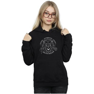 Harry Potter, Damen, Pullover, Gryffindor Seal Kapuzenpullover, Schwarz, (S) Harry Potter, Damen, Pullover, Gryffindor Seal Kapuzenpullover, Schwarz, (S)