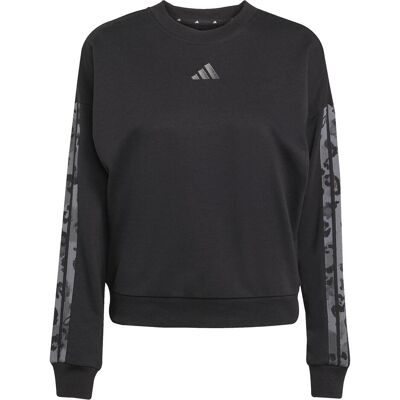 Adidas Damen, Pullover, Damen-Sweatshirt aus French Terry mit Tiermuster, schwarz, Mehrfarbig, Schwarz, (XXL) Adidas Damen, Pullover, Damen-Sweatshirt aus French Terry mit Tiermuster, schwarz, Mehrfarbig, Schwarz, (XXL)