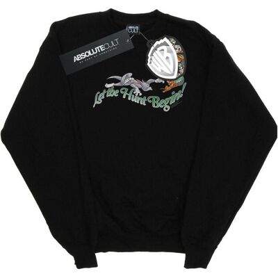 Tom & Jerry, Damen, Pullover, Let The Hunt Begin Sweatshirt, Schwarz, (M) Tom & Jerry, Damen, Pullover, Let The Hunt Begin Sweatshirt, Schwarz, (M)