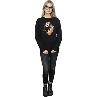 Janis Joplin, Damen, Pullover, Floral Pattern Sweatshirt, Schwarz, (M) Janis Joplin, Damen, Pullover, Floral Pattern Sweatshirt, Schwarz, (M)
