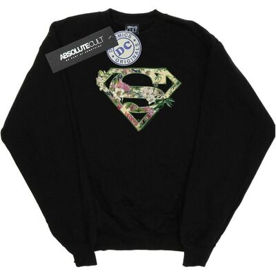 Dc Comics, Damen, Pullover, Supergirl Floral Shield Sweatshirt, Schwarz, (XXL) Dc Comics, Damen, Pullover, Supergirl Floral Shield Sweatshirt, Schwarz, (XXL)
