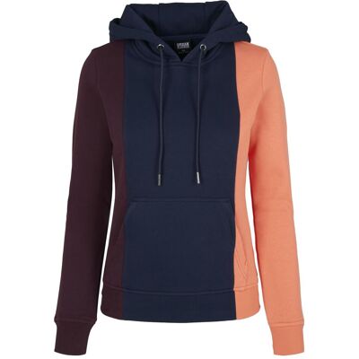 Urban Classics, Damen, Pullover, Ladies Tripple Hoody, Orange, Blau, Rot, (XS) Urban Classics, Damen, Pullover, Ladies Tripple Hoody, Orange, Blau, Rot, (XS)