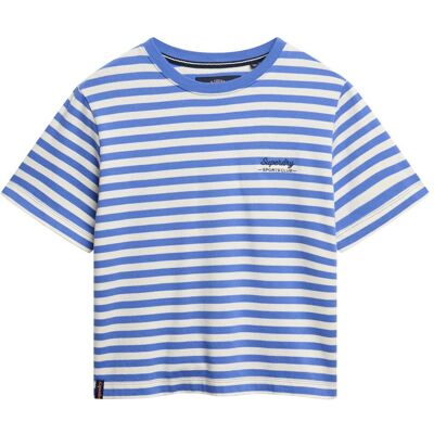 Superdry, Damen, Shirts, Country Club T-Shirt mit Streifen, Mehrfarbig, Blau, (XS) Superdry, Damen, Shirts, Country Club T-Shirt mit Streifen, Mehrfarbig, Blau, (XS)