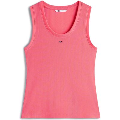 Tommy Jeans, Damen, Shirts, Tjw Essential Rib Tank Ext, Pink, Rosa, (L) Tommy Jeans, Damen, Shirts, Tjw Essential Rib Tank Ext, Pink, Rosa, (L)