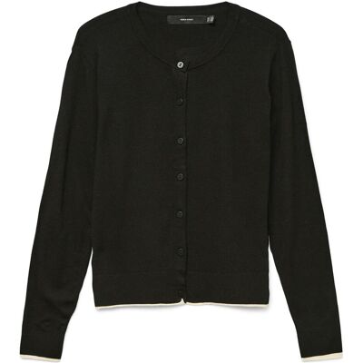 Vero Moda, Damen, Pullover, Vmbreeze Ls O-Neck Cardigan Ga Boo, Schwarz, (M) Vero Moda, Damen, Pullover, Vmbreeze Ls O-Neck Cardigan Ga Boo, Schwarz, (M)