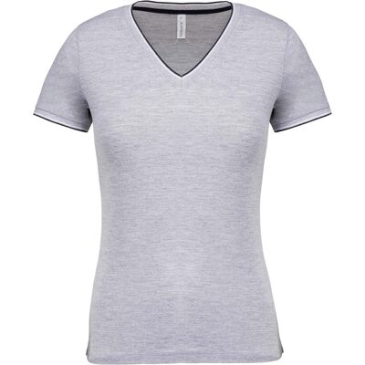 Kariban, Damen, Shirts, Maille Piquée Col V, Grau, (M) Kariban, Damen, Shirts, Maille Piquée Col V, Grau, (M)