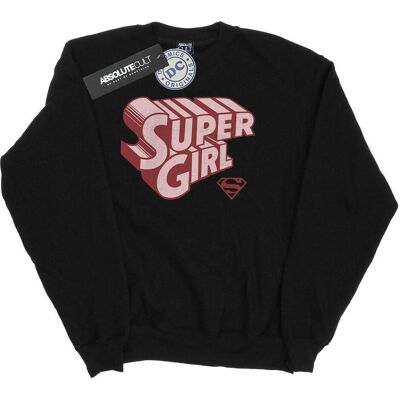 Dc Comics, Damen, Pullover, Supergirl Retro Logo Sweatshirt, Schwarz, (M) Dc Comics, Damen, Pullover, Supergirl Retro Logo Sweatshirt, Schwarz, (M)