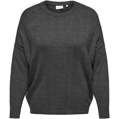Only, Damen, Pullover, Rundhals Curve Pullover Strickpullover, Grau, (50, 52) Only, Damen, Pullover, Rundhals Curve Pullover Strickpullover, Grau, (50, 52)