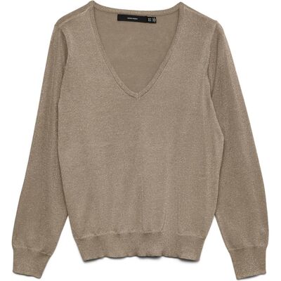 Vero Moda, Damen, Blusen, Vmblaze Glitter Ls V-N Pullover Boo, Grau, (M) Vero Moda, Damen, Blusen, Vmblaze Glitter Ls V-N Pullover Boo, Grau, (M)