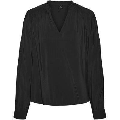Vero Moda, Damen, Blusen, V-Ausschnitt Bluse, Schwarz, (M) Vero Moda, Damen, Blusen, V-Ausschnitt Bluse, Schwarz, (M)