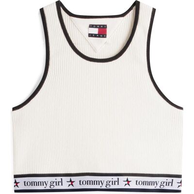 Tommy Hilfiger Damen, Shirts, Jeans Cream Organic Cotton Top, Beige, Grau, (M) Tommy Hilfiger Damen, Shirts, Jeans Cream Organic Cotton Top, Beige, Grau, (M)
