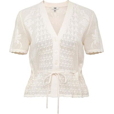 Mavi, Damen, Pullover, Strickjacke Short Sleeve, Weiss, (XS) Mavi, Damen, Pullover, Strickjacke Short Sleeve, Weiss, (XS)