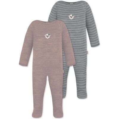 Normani, Strampler, 2er Pack MERINO Baby Merino Strampler „Levin" - 9413, Rosa, Grau, (56, 62, 68, 74, 80, 86, 92, 98) Normani, Strampler, 2er Pack MERINO Baby Merino Strampler „Levin" - 9413, Rosa, Grau, (56, 62, 68, 74, 80, 86, 92, 98)
