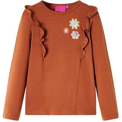 vidaXL Mädchen, Shirts, Kinder-Langarmshirt Cognac 116,Material: 95 % Baumwolle. 5, Braun, (116) vidaXL Mädchen, Shirts, Kinder-Langarmshirt Cognac 116,Material: 95 % Baumwolle. 5, Braun, (116)