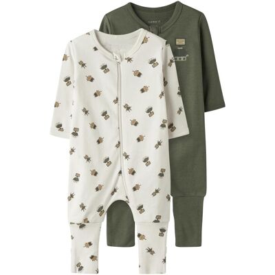 Name it, Jungen, Pyjamas, Nbmnightsuit 2p Zip Ff Robot Noos, Beige, Grün, (68) Name it, Jungen, Pyjamas, Nbmnightsuit 2p Zip Ff Robot Noos, Beige, Grün, (68)