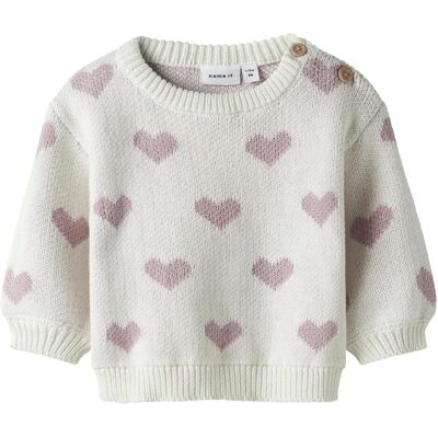 Name it, Mädchen, Pullover, Regular Fit Strickpullover, Weiss, (74) Name it, Mädchen, Pullover, Regular Fit Strickpullover, Weiss, (74)