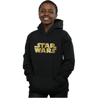 Star Wars, Jungen, Pullover, Gold Logo Kapuzenpullover Jungen, Schwarz, (152, 158) Star Wars, Jungen, Pullover, Gold Logo Kapuzenpullover Jungen, Schwarz, (152, 158)