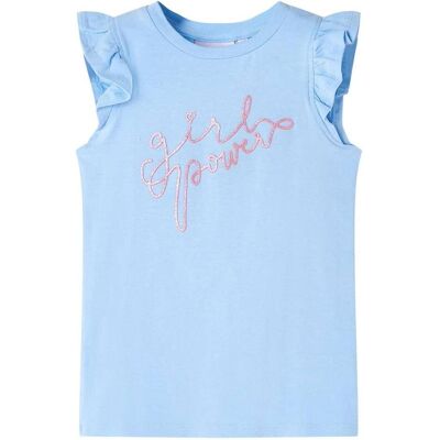 vidaXL Mädchen, Shirts, Kinder-T-Shirt mit Rüschenärmeln Hellblau 104,Material, Blau, (104) vidaXL Mädchen, Shirts, Kinder-T-Shirt mit Rüschenärmeln Hellblau 104,Material, Blau, (104)