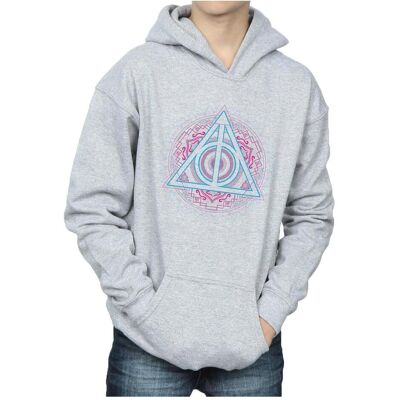 Harry Potter, Jungen, Pullover, Neon Deathly Hallows Kapuzenpullover Jungen, Grau, (152, 158) Harry Potter, Jungen, Pullover, Neon Deathly Hallows Kapuzenpullover Jungen, Grau, (152, 158)