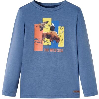 vidaXL Jungen, Shirts, Kinder-Langarmshirt Blau Melange 116,Material: 60, Blau, (116) vidaXL Jungen, Shirts, Kinder-Langarmshirt Blau Melange 116,Material: 60, Blau, (116)
