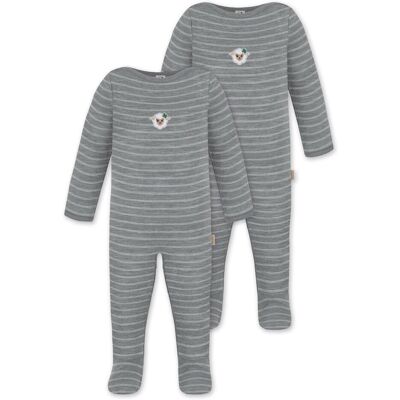 Normani, Strampler, 2er Pack Baby Merino Strampler „Levin" - 9411, Grau, Mehrfarbig, (56, 62, 68, 74, 80, 86, 92, 98) Normani, Strampler, 2er Pack Baby Merino Strampler „Levin" - 9411, Grau, Mehrfarbig, (56, 62, 68, 74, 80, 86, 92, 98)