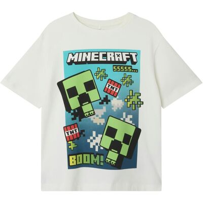 Name it, Jungen, Shirts, Nkmmus Minecraft Nreg Ss Top Noos Bfu, Weiss, (158, 164) Name it, Jungen, Shirts, Nkmmus Minecraft Nreg Ss Top Noos Bfu, Weiss, (158, 164)