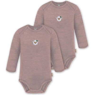 Normani, Babybodys, 2er Pack Baby Merino Body Langarm „Auckland" - 9369, Rosa, (56, 62, 68, 74, 80, 86, 92, 98) Normani, Babybodys, 2er Pack Baby Merino Body Langarm „Auckland" - 9369, Rosa, (56, 62, 68, 74, 80, 86, 92, 98)