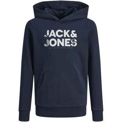 Jack & Jones, Jungen, Pullover, Jjembro Palm Sweat Hood Jnr, Blau, (128) Jack & Jones, Jungen, Pullover, Jjembro Palm Sweat Hood Jnr, Blau, (128)