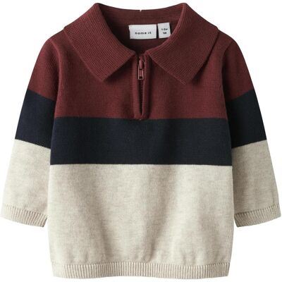 Name it, Jungen, Pullover, Nbmrick Ls Knit Polo, Grau, (56) Name it, Jungen, Pullover, Nbmrick Ls Knit Polo, Grau, (56)