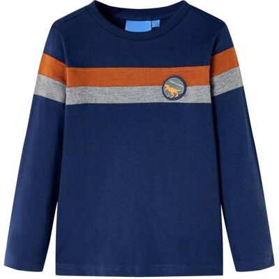 vidaXL Jungen, Shirts, Kinder-Langarmshirt Marineblau 116,Material: 100, Blau, Braun, Grau, (116) vidaXL Jungen, Shirts, Kinder-Langarmshirt Marineblau 116,Material: 100, Blau, Braun, Grau, (116)