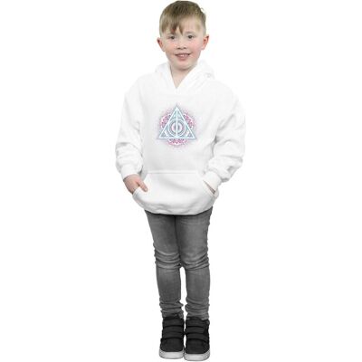 Harry Potter, Jungen, Pullover, Neon Deathly Hallows Kapuzenpullover Jungen, Weiss, (140, 146) Harry Potter, Jungen, Pullover, Neon Deathly Hallows Kapuzenpullover Jungen, Weiss, (140, 146)