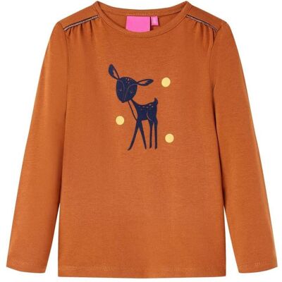 vidaXL Jungen, Shirts, Kinder-Langarmshirt Cognac 104,Material: 95 % Baumwolle. 5, Braun, (104) vidaXL Jungen, Shirts, Kinder-Langarmshirt Cognac 104,Material: 95 % Baumwolle. 5, Braun, (104)