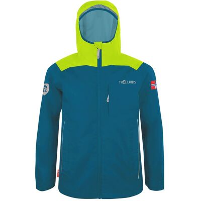 Trollkids, Unisex, Regenjacken, Bergen Jacke, Grün, Blau, Türkis, (98) Trollkids, Unisex, Regenjacken, Bergen Jacke, Grün, Blau, Türkis, (98)