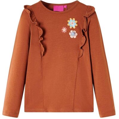 vidaXL Mädchen, Shirts, Kinder-Langarmshirt Cognac 104,Material: 95 % Baumwolle. 5, Braun, (104) vidaXL Mädchen, Shirts, Kinder-Langarmshirt Cognac 104,Material: 95 % Baumwolle. 5, Braun, (104)