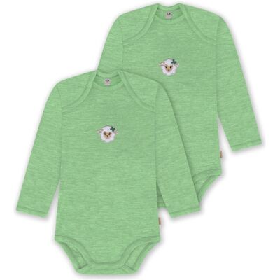 Normani, Babybodys, 2er Pack Baby Merino Body Langarm „Auckland" - 9377, Grün, (56, 62, 68, 74, 80, 86, 92, 98) Normani, Babybodys, 2er Pack Baby Merino Body Langarm „Auckland" - 9377, Grün, (56, 62, 68, 74, 80, 86, 92, 98)