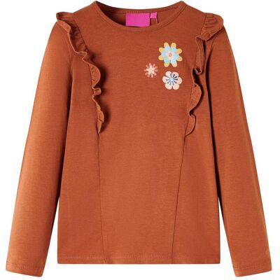 vidaXL Mädchen, Shirts, Kinder-Langarmshirt Cognac 128,Material: 95 % Baumwolle. 5, Braun, (128) vidaXL Mädchen, Shirts, Kinder-Langarmshirt Cognac 128,Material: 95 % Baumwolle. 5, Braun, (128)