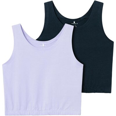 Name it, Mädchen, Blusen, Nkfdaniela Cropped Tank Top 2p, Blau, (146, 152) Name it, Mädchen, Blusen, Nkfdaniela Cropped Tank Top 2p, Blau, (146, 152)