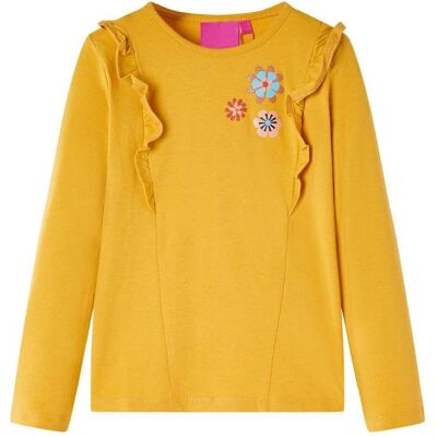 vidaXL Mädchen, Shirts, Kinder-Langarmshirt Dunkelocker 104,Material: 95, Gelb, (104) vidaXL Mädchen, Shirts, Kinder-Langarmshirt Dunkelocker 104,Material: 95, Gelb, (104)