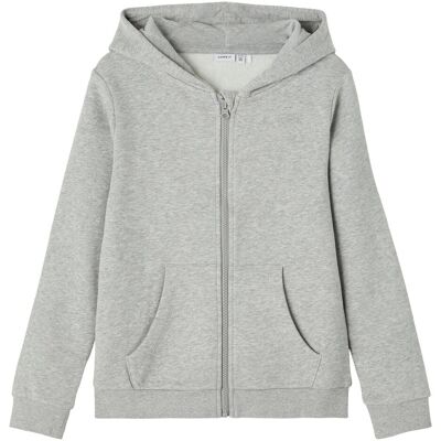 Name it, Mädchen, Pullover, Langärmelig Sweatjacke, Grau, (122, 128) Name it, Mädchen, Pullover, Langärmelig Sweatjacke, Grau, (122, 128)