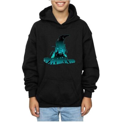 Harry Potter, Jungen, Pullover, Hogwarts Silhouette Kapuzenpullover Jungen, Schwarz, (128) Harry Potter, Jungen, Pullover, Hogwarts Silhouette Kapuzenpullover Jungen, Schwarz, (128)
