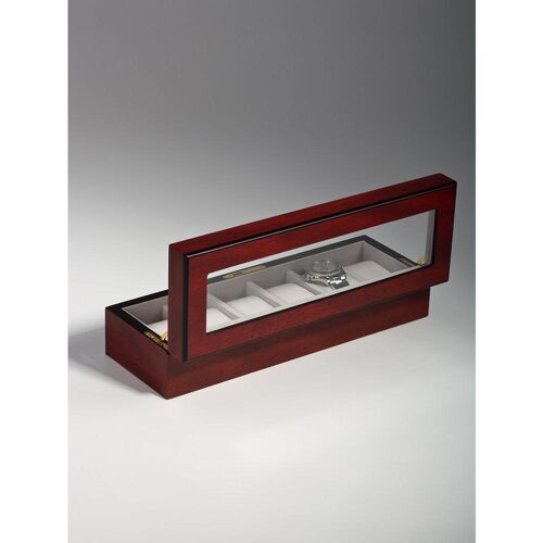 Rothenschild, Uhrenbox + Schmuckaufbewahrung, Uhrenschatulle RS-1087-6C fuer 6 Uhren cherry, Rot