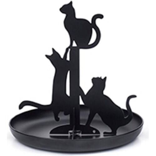 Kikkerland, Uhrenbox + Schmuckaufbewahrung, Cat, Schwarz