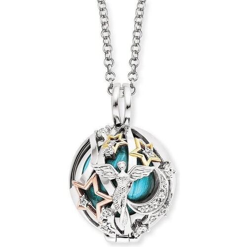 Engelsrufer Kettenanhänger, Heaven Tricolor Klangkugel Anhänger mit Zirkonia, verstellbar, (Rhodiniert, 925 Sterling Silber)