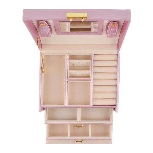 Beautylushh, Uhrenbox + Schmuckaufbewahrung, Royal, Rosa
