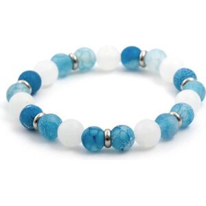 Beneto, Armschmuck, Beaded bracelet made ofue agate and jade MINK13 / 17 (L) Beneto, Armschmuck, Beaded bracelet made ofue agate and jade MINK13 / 17 (L)