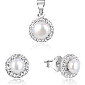 Beneto, Ohrringe, Beautiful Silver Jewelry Set with River Pearls AGSET278L (Pendant, Earrings) Beneto, Ohrringe, Beautiful Silver Jewelry Set with River Pearls AGSET278L (Pendant, Earrings)