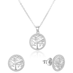 Beneto, Schmuck Set, Silver jewelry set tree of life AGSET213R (necklace, earrings with stud), Silber Beneto, Schmuck Set, Silver jewelry set tree of life AGSET213R (necklace, earrings with stud), Silber