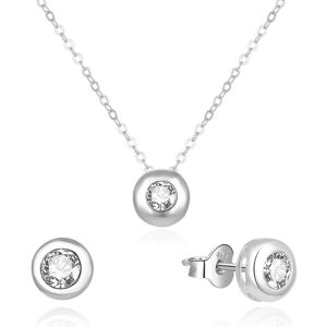 Beneto, Schmuck Set, Gentle Silver Jewelry Set with Zircons AGSET191R (Necklace, Earrings), Silber Beneto, Schmuck Set, Gentle Silver Jewelry Set with Zircons AGSET191R (Necklace, Earrings), Silber